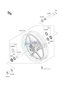 ZX 600 P [NINJA ZX-6R] (7F-8FA) P8F drawing FRONT WHEEL