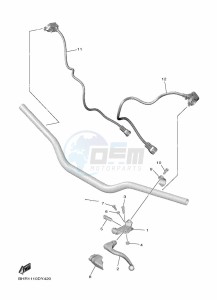 YZ450F (BHR2) drawing HANDLE SWITCH & LEVER