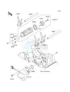 ZX 1400 A [NINJA ZX-14] (A6F-A7FA) A6F drawing GEAR CHANGE DRUM_SHIFT FORK-- S- -