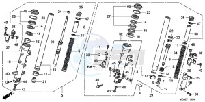 GL1800D GoldWing - GL1800-D UK - (E) drawing FRONT FORK