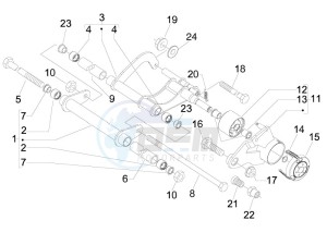 MP3 125 ie Touring drawing Swinging arm