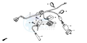 XR400R drawing WIRE HARNESS/ IGNITION COIL (CM)