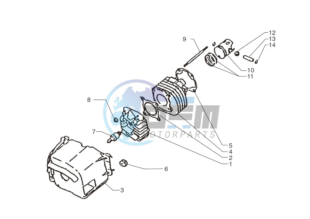 Cylinder-piston-wrist pin assy.