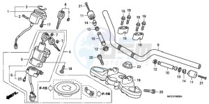 CB600FA9 Spain - (SP / ABS 25K) drawing HANDLE PIPE/TOP BRIDGE