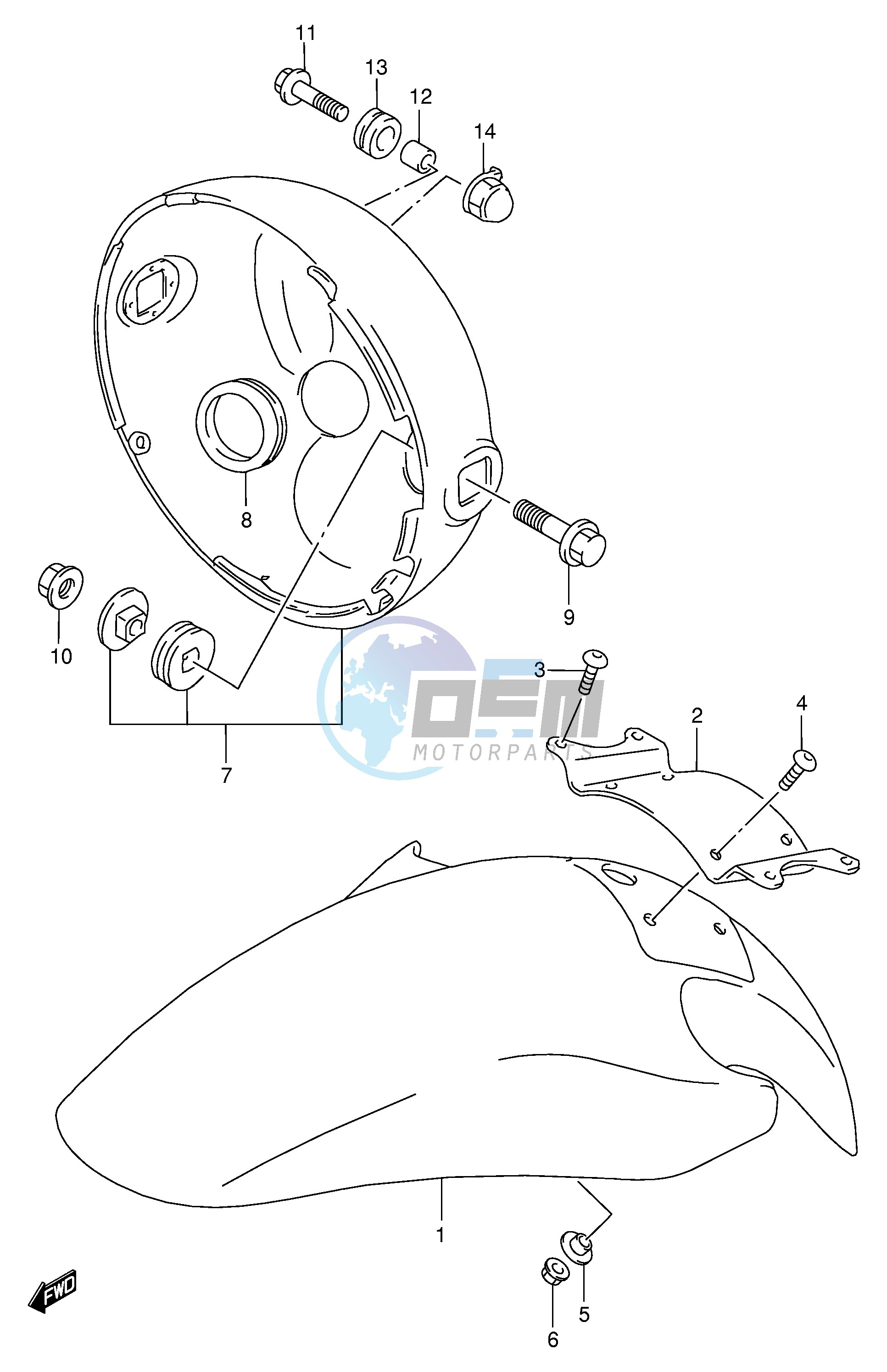 FRONT FENDER (GSF600S US T UT V UV W UW X UX)