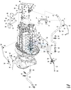 PASSING 125 drawing Cooling Hoses Serial 3B332191 and Below