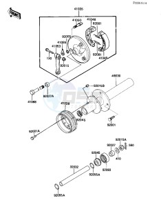 KLT 200 C [KLT200] (C2) | DIFFIRENTIAL AXLE [KLT200] drawing FRONT HUB_BRAKE -- 84 KLT200-C2- -