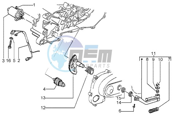 Starting motor - starter lever