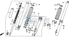 XR200R drawing FRONT FORK