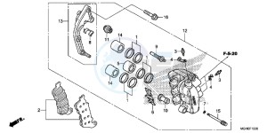 VFR1200XE CrossTourer - VFR1200X 2ED - (2ED) drawing L. FRONT BRAKE CALIPER