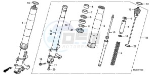 VFR1200FDD VFR1200F Dual Clutch UK - (E) drawing FRONT FORK