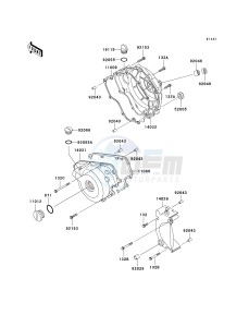 EX 250 F [NINJA 250R] (6F-7F) F7F drawing ENGINE COVER-- S- -