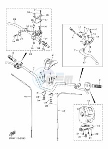 YFZ50 (BW4L) drawing STEERING HANDLE & CABLE