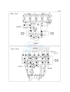 ZX 1000 D [NINJA ZX-10R] (D6F-D7FA) D6F drawing CRANKCASE BOLT PATTERN