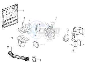 Typhoon 50 drawing Carburettor assembly - Union pipe