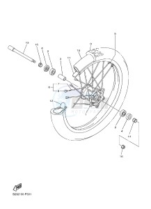 YZ250FX (B292 B293 B294 B294 B295) drawing FRONT WHEEL