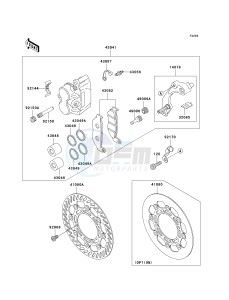 KX 500 E (E15-E16) drawing FRONT BRAKE-- KX500-E15- -