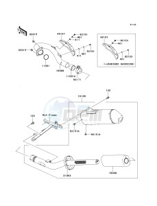 KX 450 D [KX450F] (D6F) D6F drawing MUFFLER-- S- -