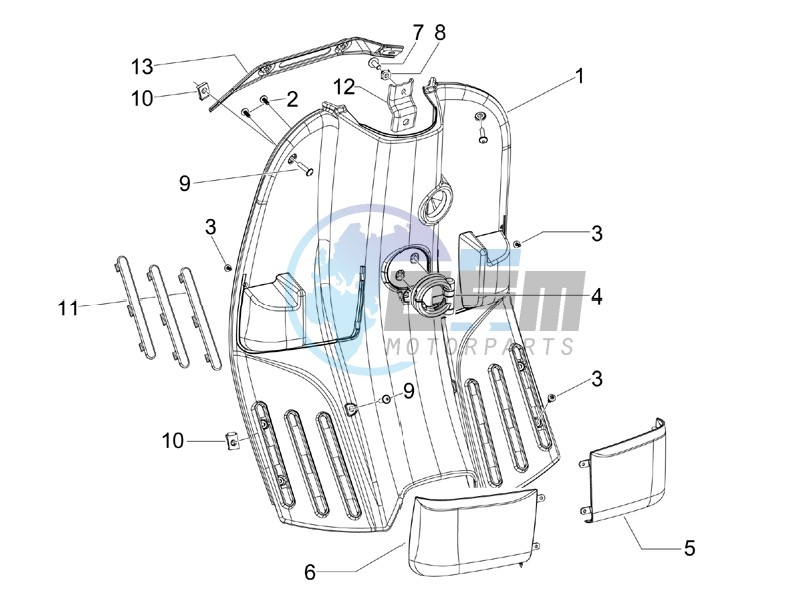 Front glovebox - Knee-guard panel