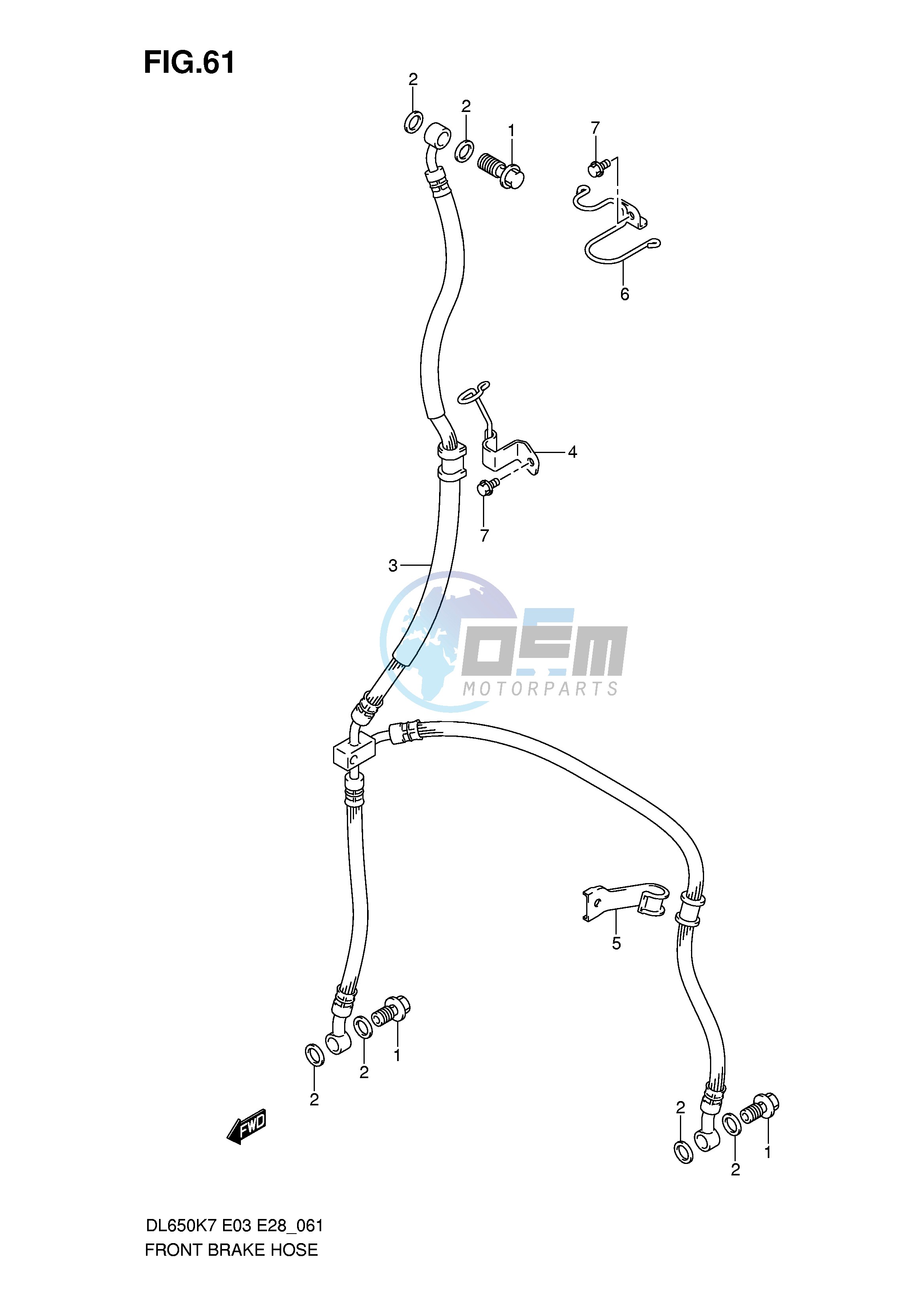 FRONT BRAKE HOSE (DL650K7 K8 K9 L0)