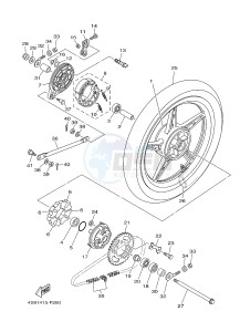 T110C (1DU8) drawing REAR WHEEL