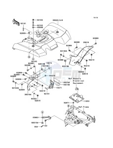 KVF650 4x4 KVF650D7F EU GB drawing Rear Fender(s)