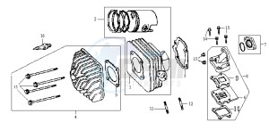 JET 50 BC ENGINE drawing CYLINDER / CYLINDER HEAD