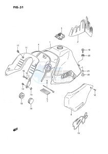 DR650 (E4) drawing FUEL TANK (MODEL N)