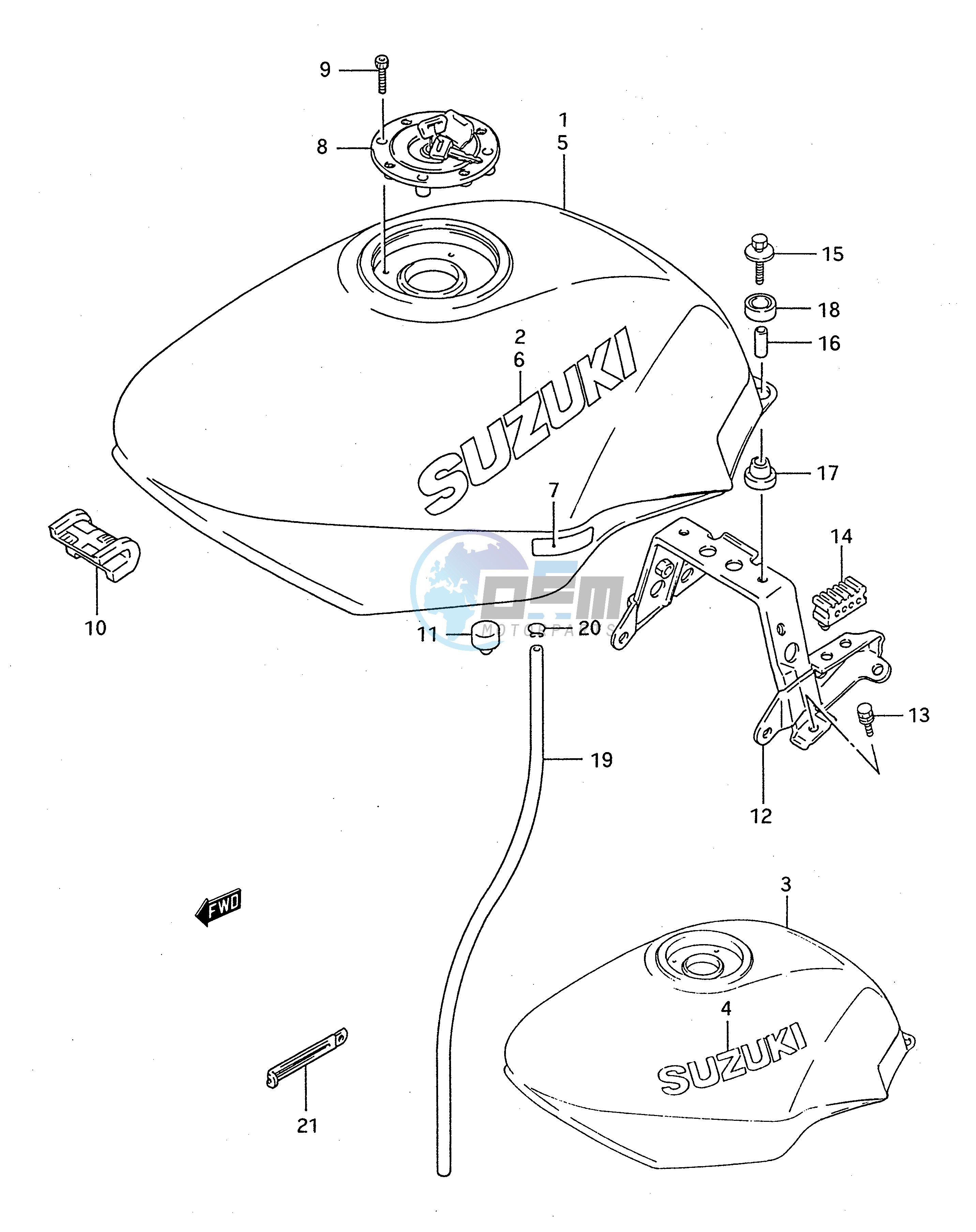 FUEL TANK (MODEL P R S T)