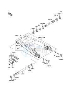 NINJA ZX-12R ZX1200-B4H FR GB GE XX (EU ME A(FRICA) drawing Swingarm