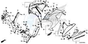 CBR300RF CBR300R Europe Direct - (ED) drawing MIDDLE COWL/ UNDER COWL