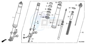 CBR1000RA9 Europe Direct - (ED / ABS MME REP) drawing FRONT FORK