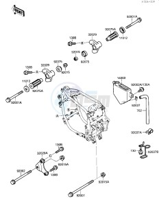 ZX 750 F [NINJA 750R] (F1-F3) [NINJA 750R] drawing FRAME FITTINGS