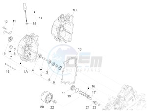 Beverly 125 RST 4T 4V ie E3 drawing Flywheel magneto cover - Oil filter