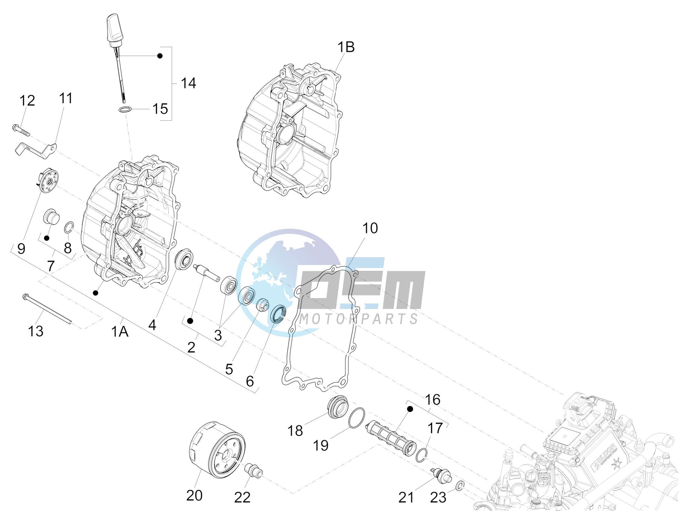 Flywheel magneto cover - Oil filter