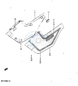 GSX1100 (Z-D) drawing FRAME COVER (GSX1100D)