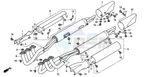 GL1500C drawing EXHAUST MUFFLER