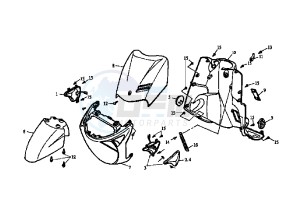 MASK EU2 - 50 cc drawing FRONT SHIELD