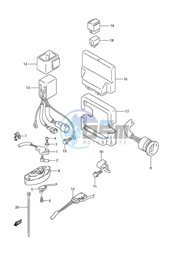 PTT Switch/Engine Control Unit (DF 250S)