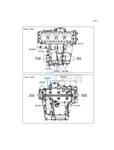 ZZR1400 ABS ZX1400JHF GB XX (EU ME A(FRICA) drawing Crankcase Bolt Pattern