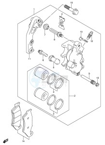 RM250 (E3-E28) drawing FRONT CALIPER (MODEL K5 K6)