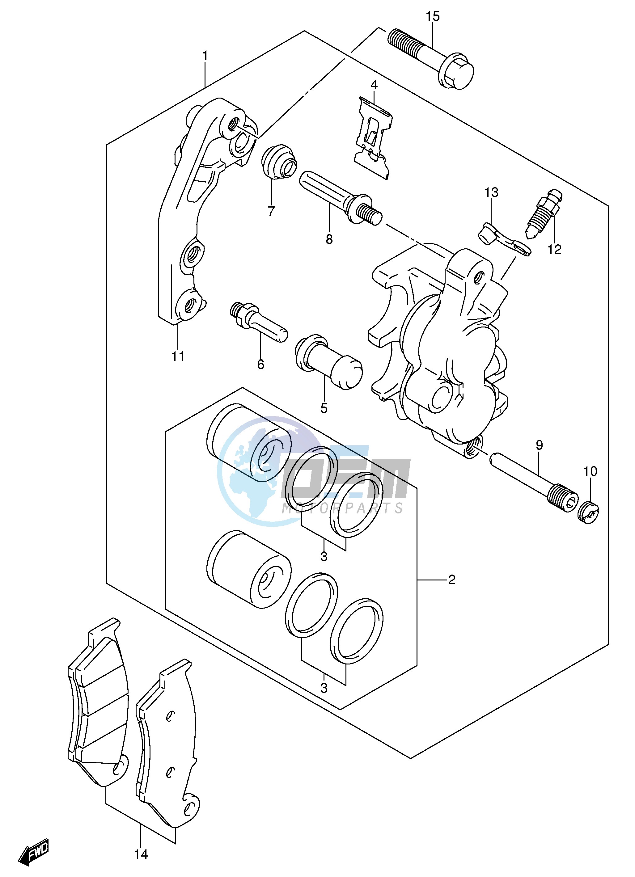 FRONT CALIPER (MODEL K5 K6)