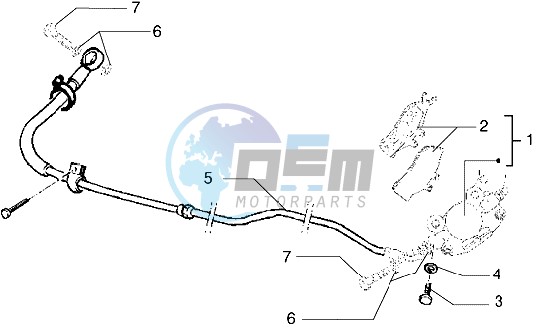 Rear brake piping-Rear breke caliper