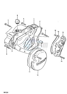 RM125 1999 drawing CRANKCASE COVER