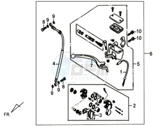 X'PRO 50 (45 KMH) (AE05W4-FR) (L4-M1) (M1 - 2021) drawing VOORBRAKE CALIPER / BRAKE LEVER /BRAKE LINE