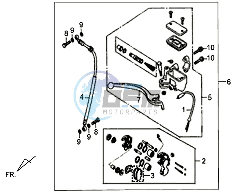 VOORBRAKE CALIPER / BRAKE LEVER /BRAKE LINE