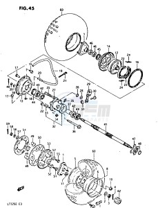 LT125 (E3) drawing REAR WHEEL (MODEL E)