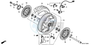 GL1800F GoldWing - GL1800-F 2ED - (2ED) drawing FRONT WHEEL