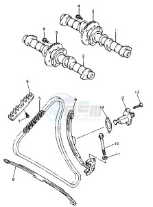 XJ S DIVERSION 600 drawing CAMSHAFT -CHAIN