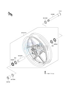 ZX 600 R [NINJA ZX-6R MONSTER ENERGY] (R9FA) R9F drawing FRONT WHEEL